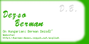 dezso berman business card